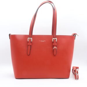 VU de face du grand sac à main numéro 9126, de couleur rouge.