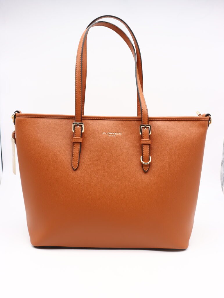 Grand sac cabas femme format A4 – simili cuir grainé – bandoulière amovible