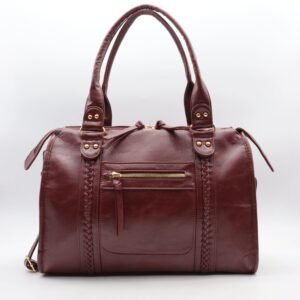 Sac bowling femme bordeaux Flora & Co vue de face poche zippée